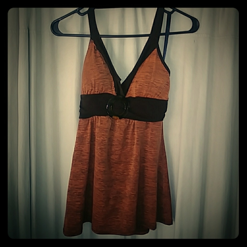 Orange and brown halter top